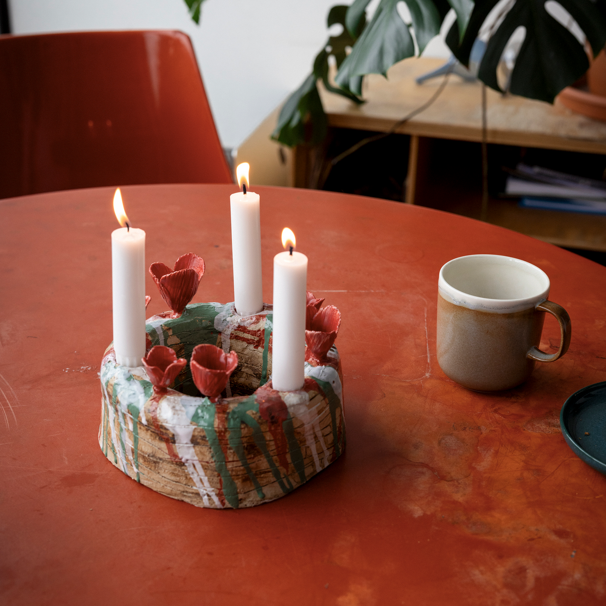 Kaamoskivi Flower Candlelabra Three Branches