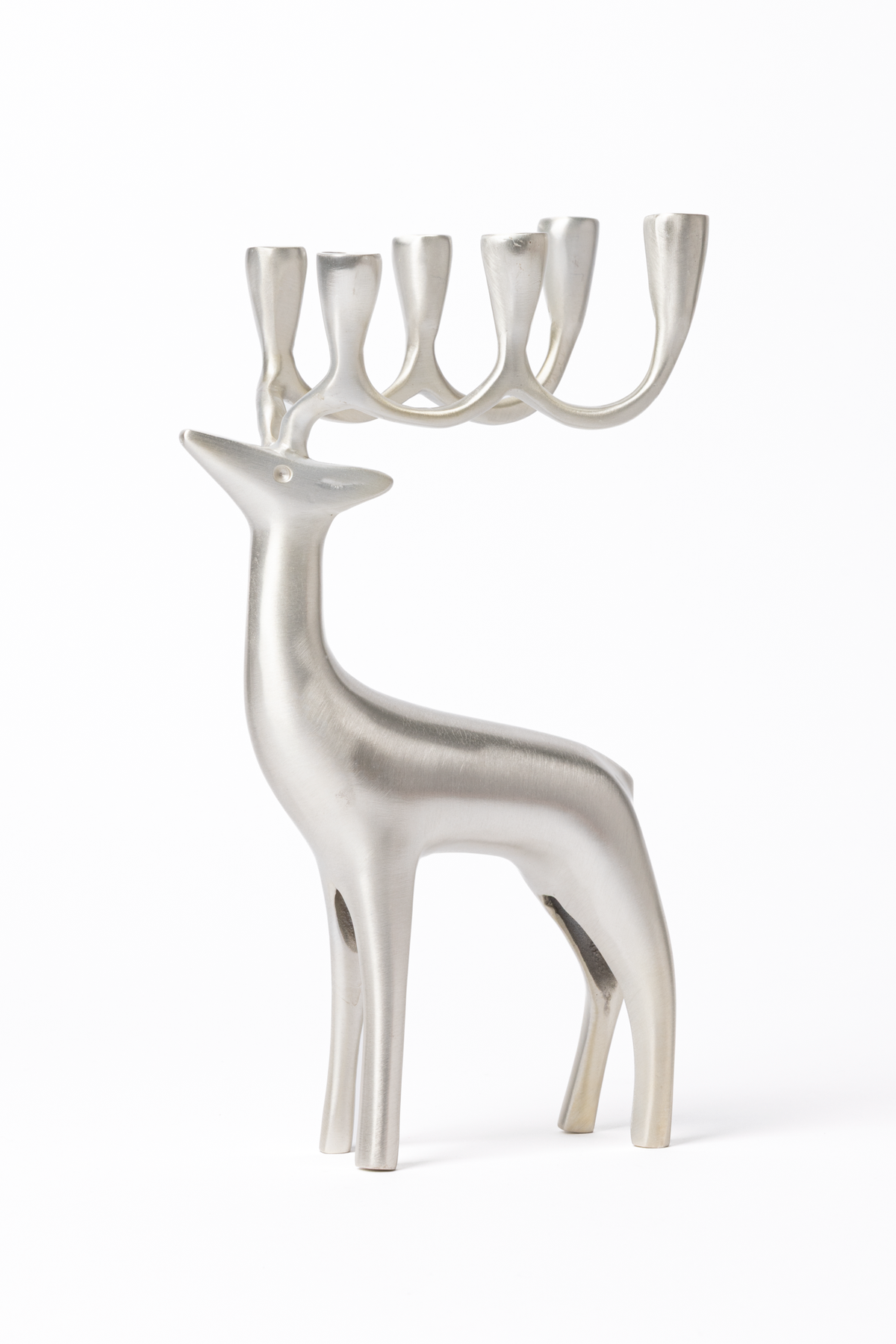 Silvered Reindeer Candelabra
