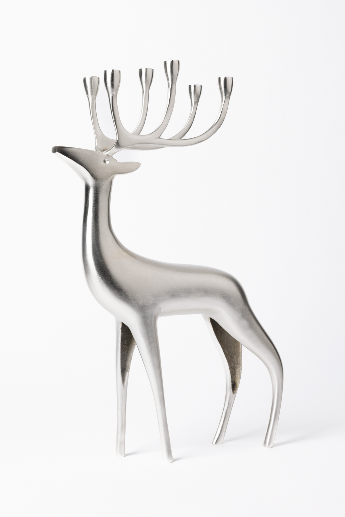 Silvered Reindeer Candlelabra