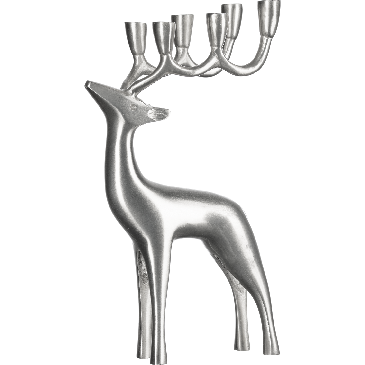Silvered Reindeer Candelabra