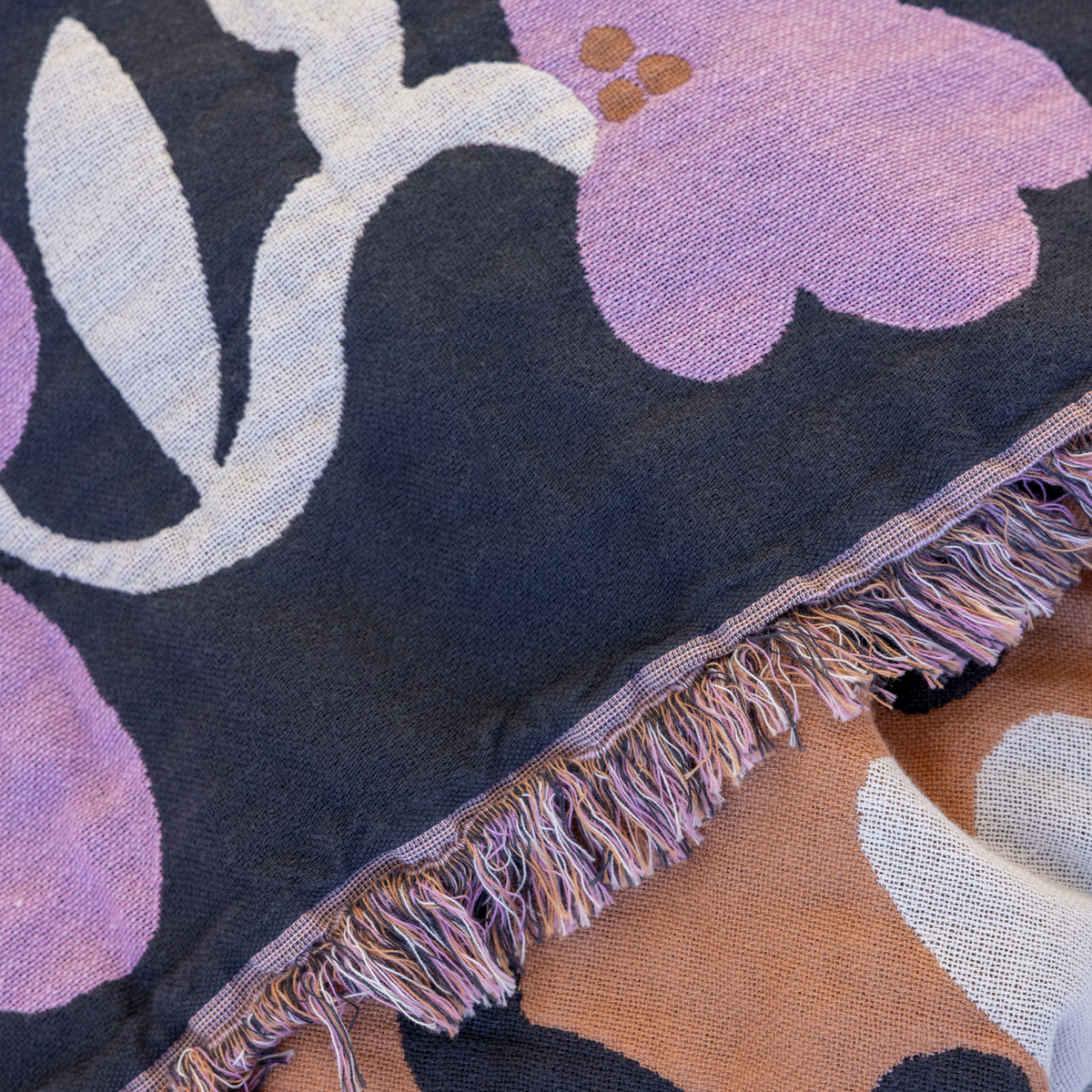 Ruusumalva Torkkupeitto Jacquard