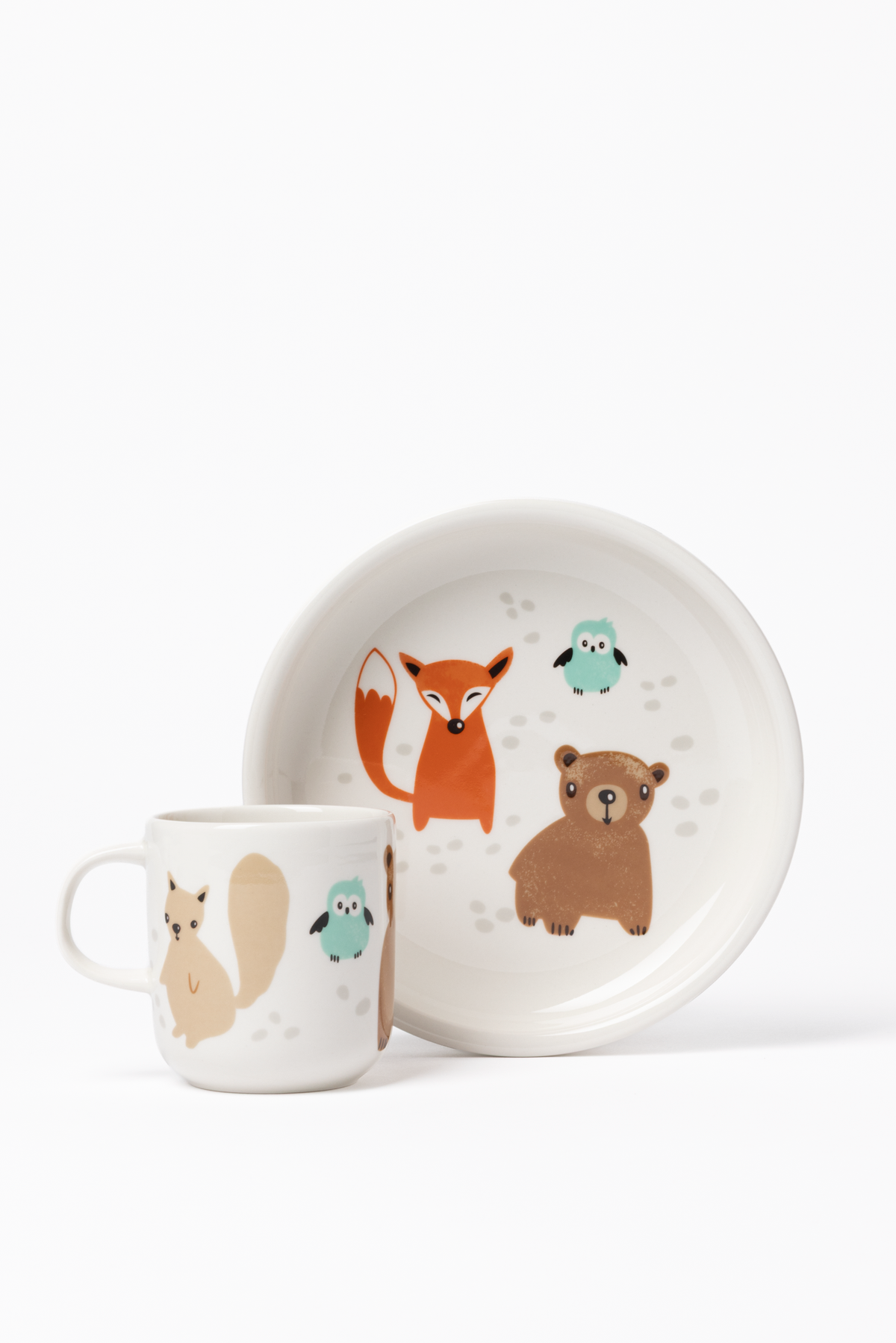 Metsänväki Tableware Set Mug 0,2 l and Plate 18 cm