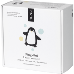 Pingviini Astiasetti Muki 0,2 l ja Lautanen 18 cm - PENTIK - Kattaus/Astiat/Kupit ja mukit